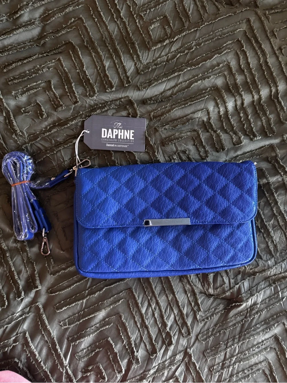 NWT Damsel in Defense Clutch Blue Concealed Carry Crossbody Purse Holster